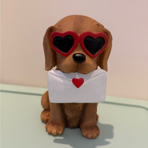Other - Adorable Heart Sunglasses Puppy Valentine’s Day Figurine - NWT